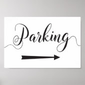 Het parkeren richt Juiste Pijl van het Teken voor  Poster (Voorkant)