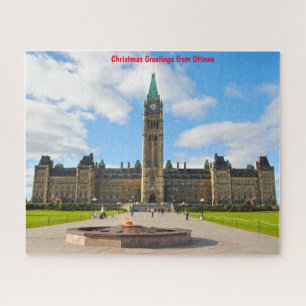 Het Parlement bouwt Ottawa. Jigzaag Puzzle Legpuzzel