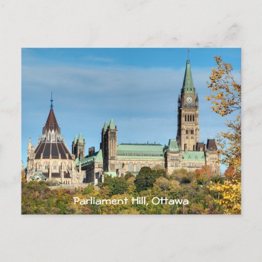 Het parlement Hill in de herfst, Ottawa. Briefkaart (Voorkant)