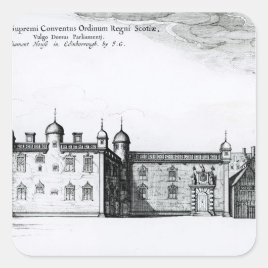 Het Parlement in Edinburgh Vierkante Sticker (Voorkant)