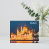 Het Parlement van Boedapest in nachtBriefkaart Briefkaart (Staand voorkant)