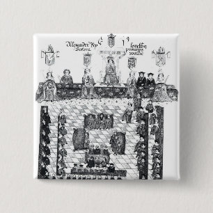 Het Parlement van Edward I Vierkante Button 5,1 Cm