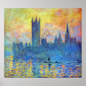 Het parlement van Londen in de winter van Claude M Poster (Voorkant)