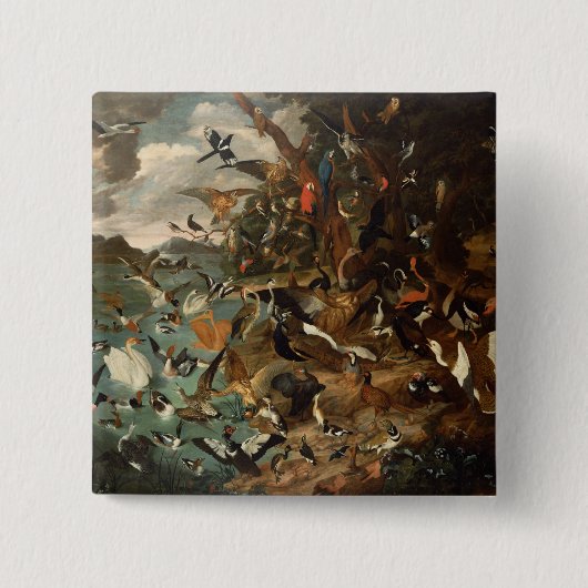 Het parlement van vogels vierkante button 5,1 cm (Voorkant)