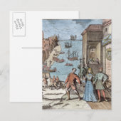 Het parteren van Columbus met Ferdinand en Briefkaart (Voorkant / Achterkant)