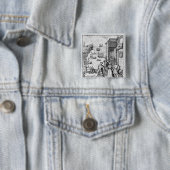 Het parteren van Columbus met Ferdinand en Vierkante Button 5,1 Cm (In situ)