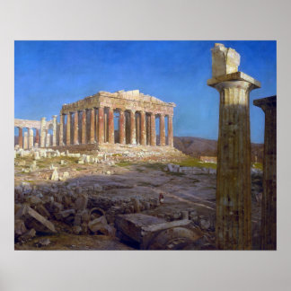 Het Parthenon 1871 Frederic Church bewerkt Poster