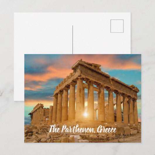 Het Parthenon Griekenland gestileerd Briefkaart (Voorkant / Achterkant)