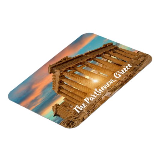 Het Parthenon Griekenland gestileerd Magneet (Linkerzijde)