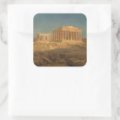 Het Parthenon Vierkante Sticker (Tas)