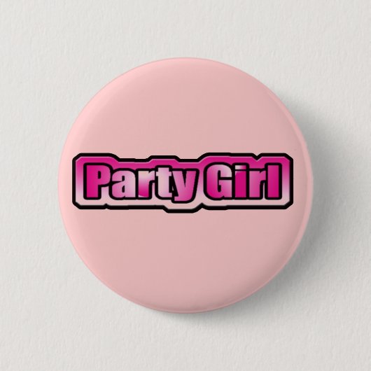 Het partijmeisje ronde button 5,7 cm (Voorkant)