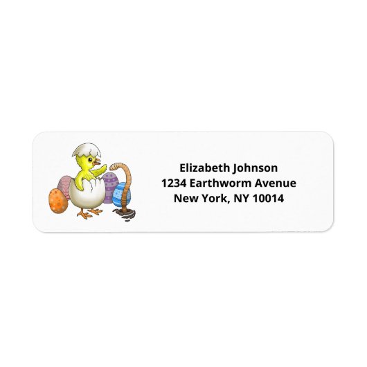 Het Pas Uitgekomen Paaskuiken Etiket (Voorkant)