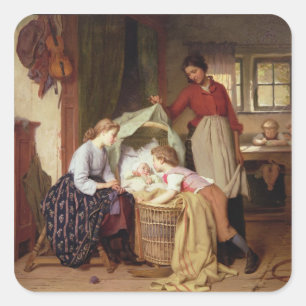 Het pasgeboren kind vierkante sticker