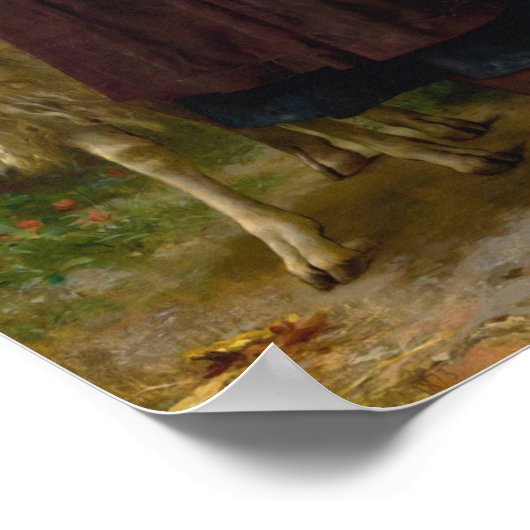 Het pasgeboren lam van William Bouguereau Poster (Hoek)