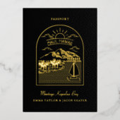 Het paspoort van de Bestemmingsweddenschap sparen Folie Uitnodiging (Voorkant)