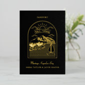 Het paspoort van de Bestemmingsweddenschap sparen Folie Uitnodiging (Staand Voorkant)