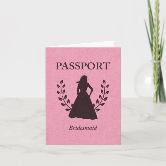 Het Paspoort van het bruidsmeisje Kaart (Voorkant)