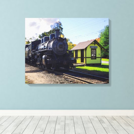 Het passeren door Chester Canvas Afdruk (Insitu (Houten vloer))