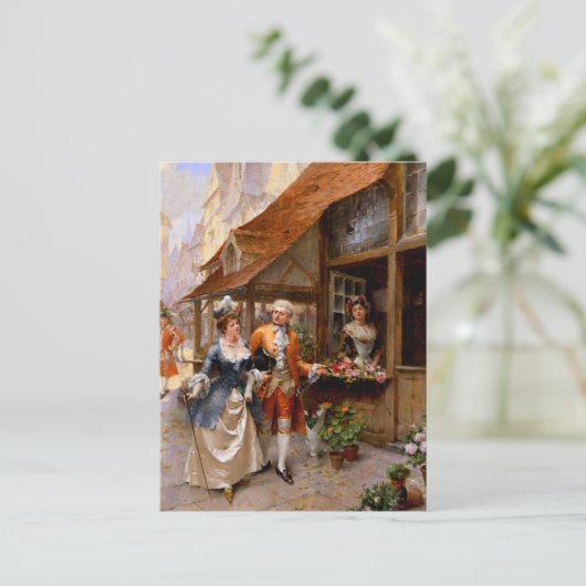 Het passeren van de BloemWinkel Briefkaart (Staand voorkant)