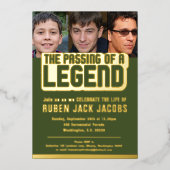 Het passeren van de legendarische begrafenis van h folie uitnodiging (Voorkant)