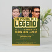 Het passeren van de legendarische begrafenis van h folie uitnodiging (Staand Voorkant)