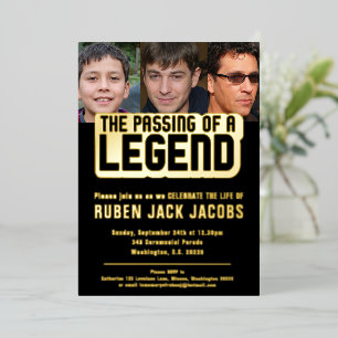 Het passeren van de legendarische begrafenis van h folie uitnodiging