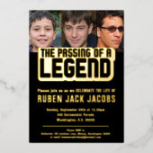 Het passeren van de legendarische begrafenis van h folie uitnodiging (Voorkant)