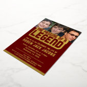 Het passeren van de legende begrafenis donkerrode  folie uitnodiging (Gedraaid)