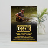 Het passeren van een legendarische begrafenis blau folie uitnodiging (Staand Voorkant)