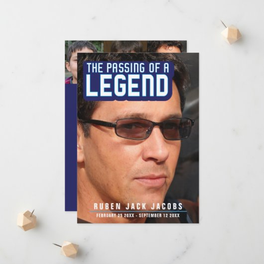 Het passeren van een legendarische begrafenisfoto  aankondiging (Voorkant / Achterkant in situ)