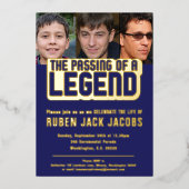 Het passeren van een legendarische begrafenisfoto  folie uitnodiging (Voorkant)