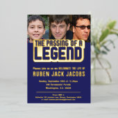 Het passeren van een legendarische begrafenisfoto  folie uitnodiging (Staand Voorkant)