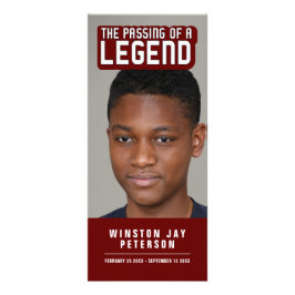 Het passeren van een legende moderne donkerrode ge reclamekaart