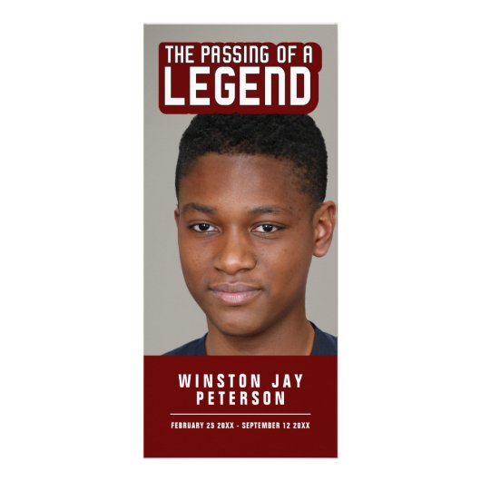 Het passeren van een legende moderne donkerrode ge reclamekaart (Voorkant)