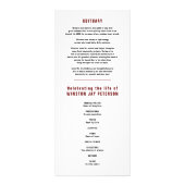 Het passeren van een legende moderne donkerrode ge reclamekaart (Achterkant)