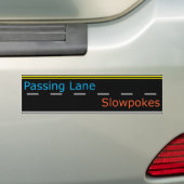 Het passeren van Lane Langpokes Bumpersticker (Op auto)