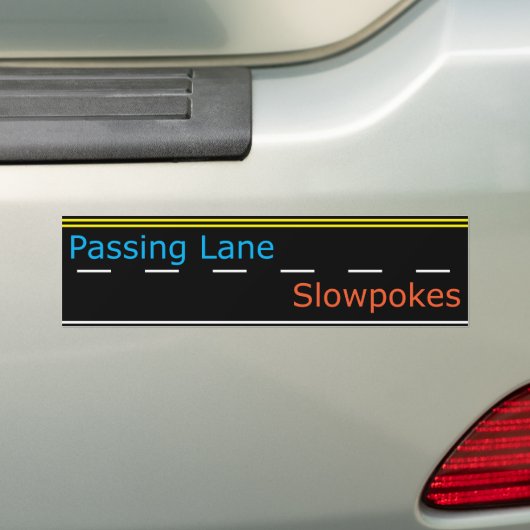 Het passeren van Lane Langpokes Bumpersticker (Op auto)
