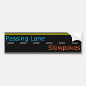 Het passeren van Lane Langpokes Bumpersticker (Voorkant)