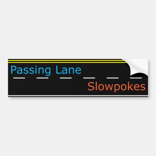 Het passeren van Lane Langpokes Bumpersticker (Voorkant)