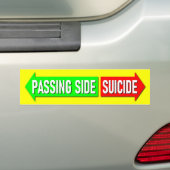 Het passeren van zijzelfmoord die Juist Verkeer ov Bumpersticker (Op auto)