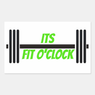 Het past op de klok in Bodybuilding Barbell Rechthoekige Sticker