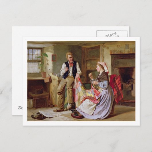 Het patchwork-kwilt briefkaart (Voorkant / Achterkant)