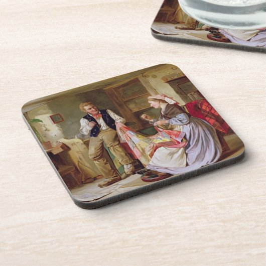 Het patchwork-kwilt drankjes onderzetter (Linkerzijde)