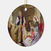 Het patchwork-kwilt keramisch ornament (Links)