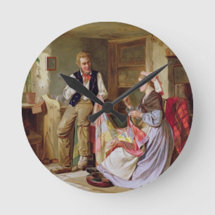 Het patchwork-kwilt ronde klok