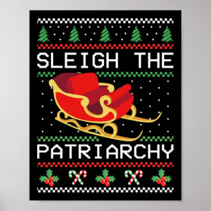 Het Patriarchaat Feministische Kerstminnaar Vrouwe Poster