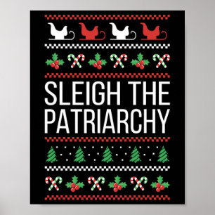 Het patriarchaat van feministische kerstvrouwen poster