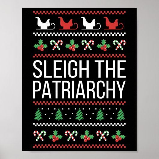 Het patriarchaat van feministische kerstvrouwen poster (Voorkant)
