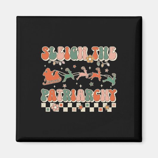 Het patriarchaat van het feminisme meme retro Chri Magneet (Voorkant)