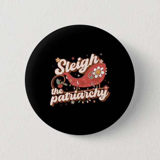 Het patriarchaat van het feminisme meme retro Chri Ronde Button 5,7 Cm (Voorkant)
